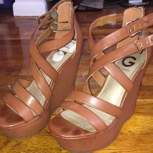 Brown wedges-size 7
